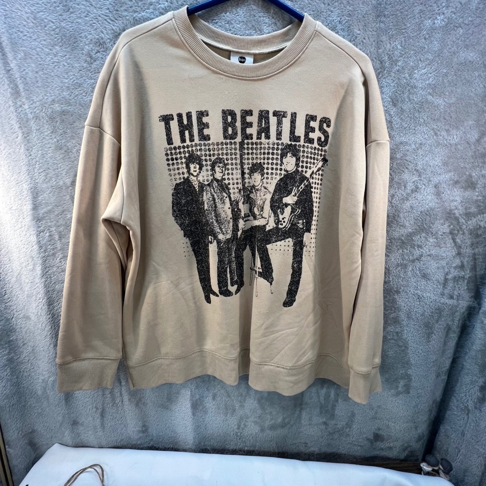 The Beatles 1965 American Tour Graphic Sweatshirt Tan‎ Plus Size 0X 14W 2024